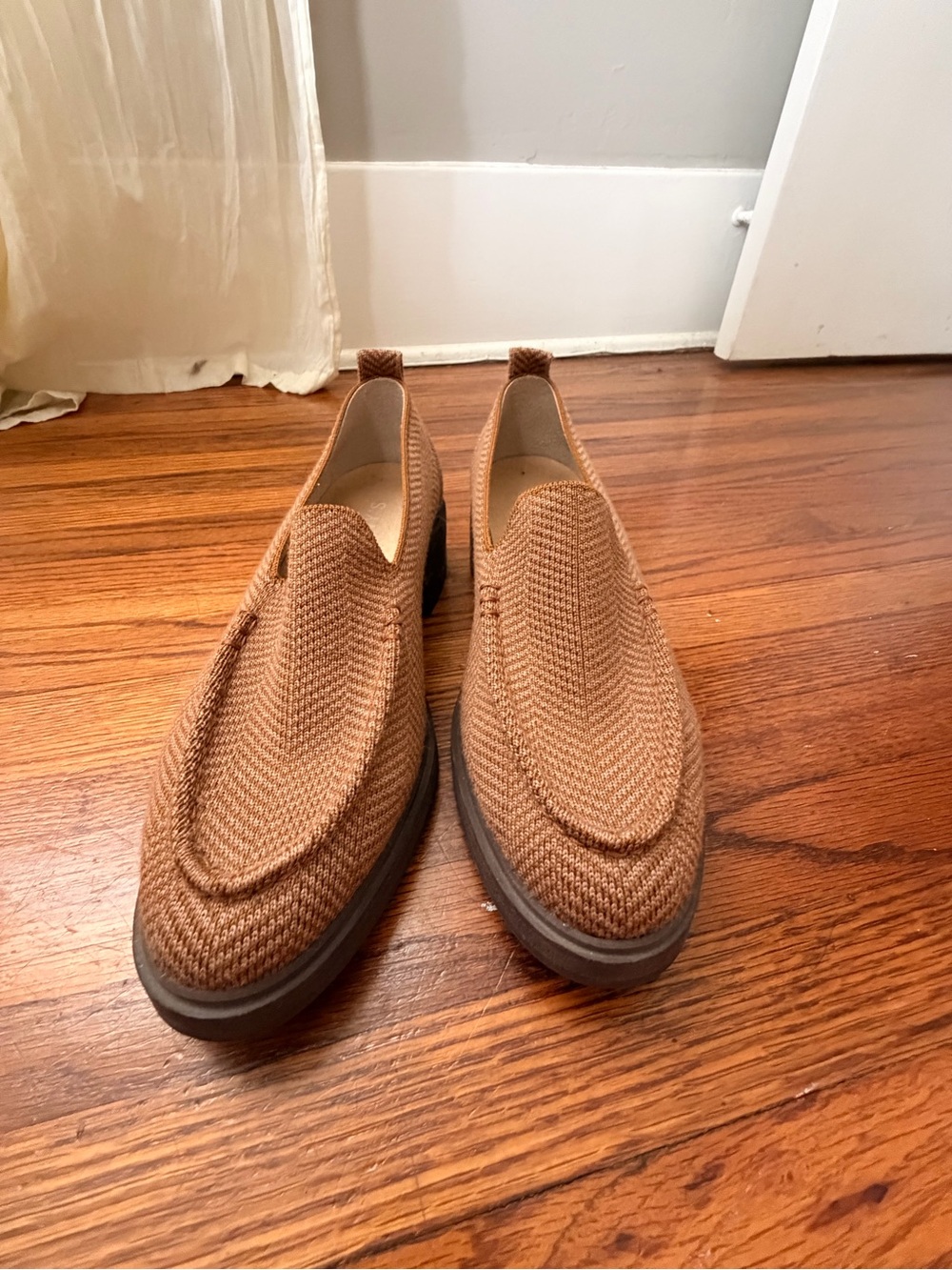 Rothy's Tan Knit Slip-On Loafers